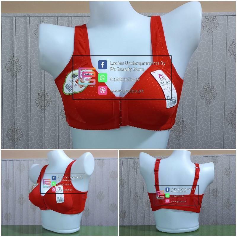 Front Open Fancy Padded Light Padded Non Wired Bra Front Hooks Enclosure Bra