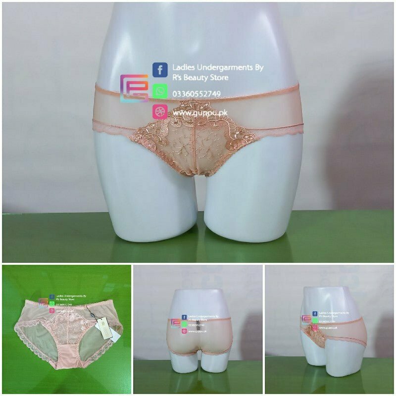 Women Fancy Transparent Embroidered Panty Bridal Panty
