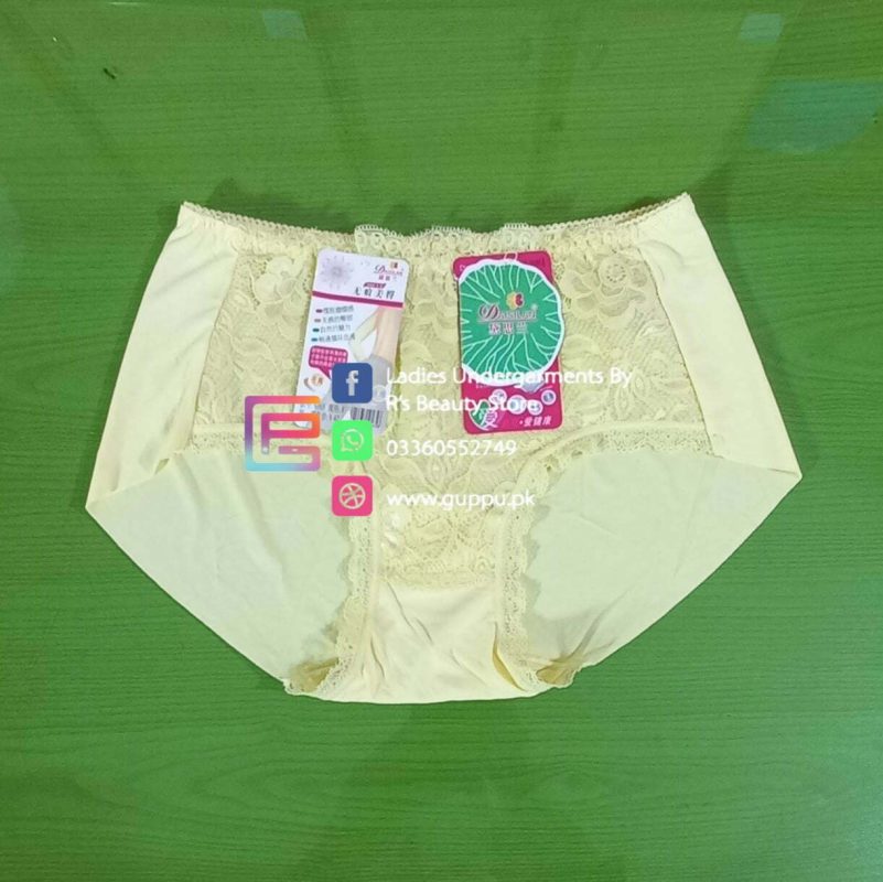 Women Fancy Ice Silk Jersey And Lace Panty free size
