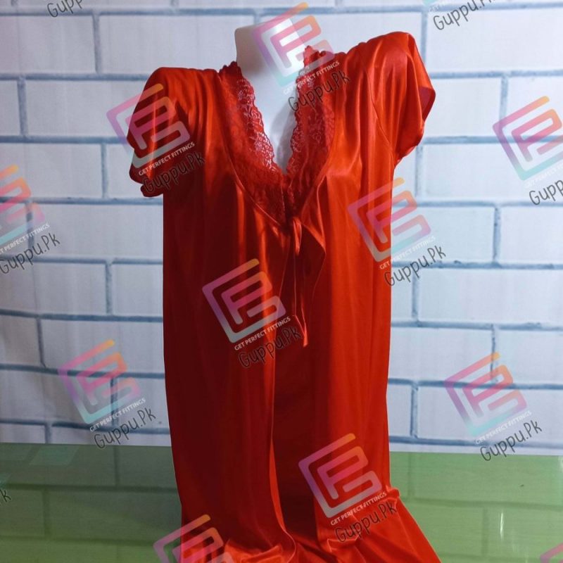 women silk nighty gown. Guppu.pk