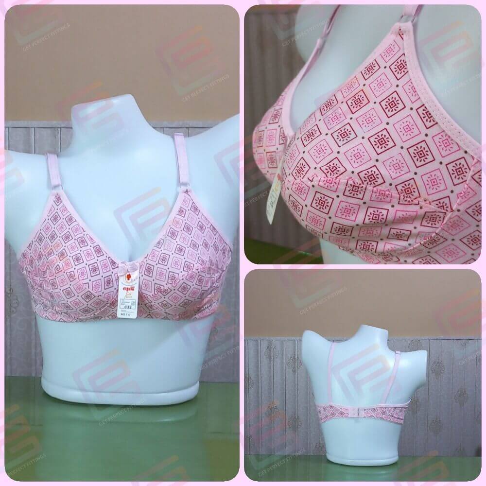 Pink Ok Noor Floral Printed Bra Soft Cotton Blended Summer bra 717