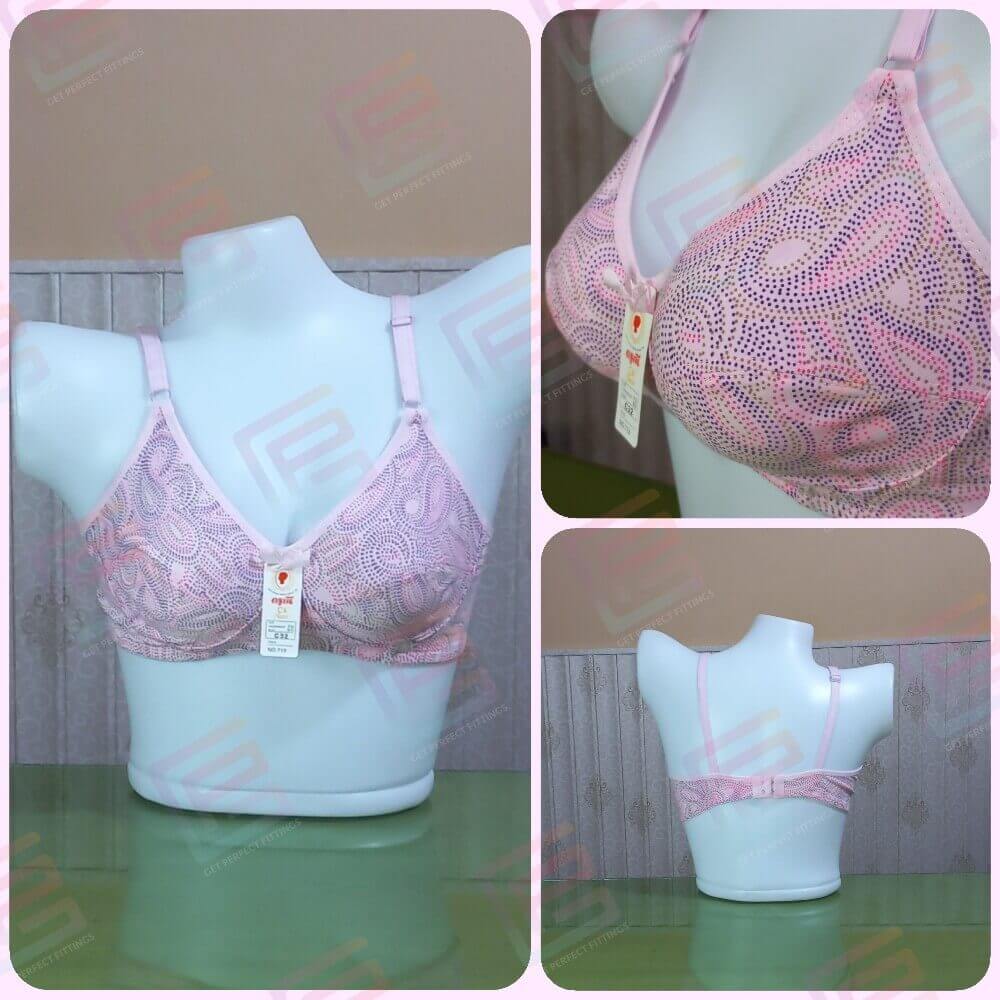 Pink Multi Ok Noor Printed Cotton Soft Blended Summer Bra C Cup