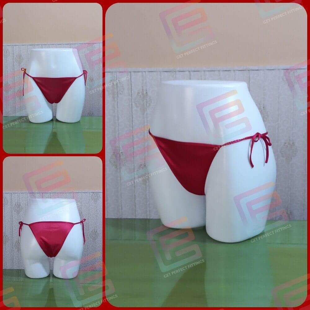 Red Silk Bikini Panties Women Satin Bikni Panty Underwear.
