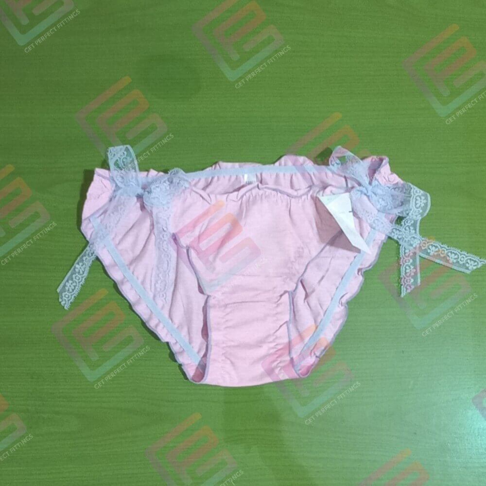 Cute Ruffle Panties Stylish Bow Underwear Women Cotton Briefs Medium (6057) 