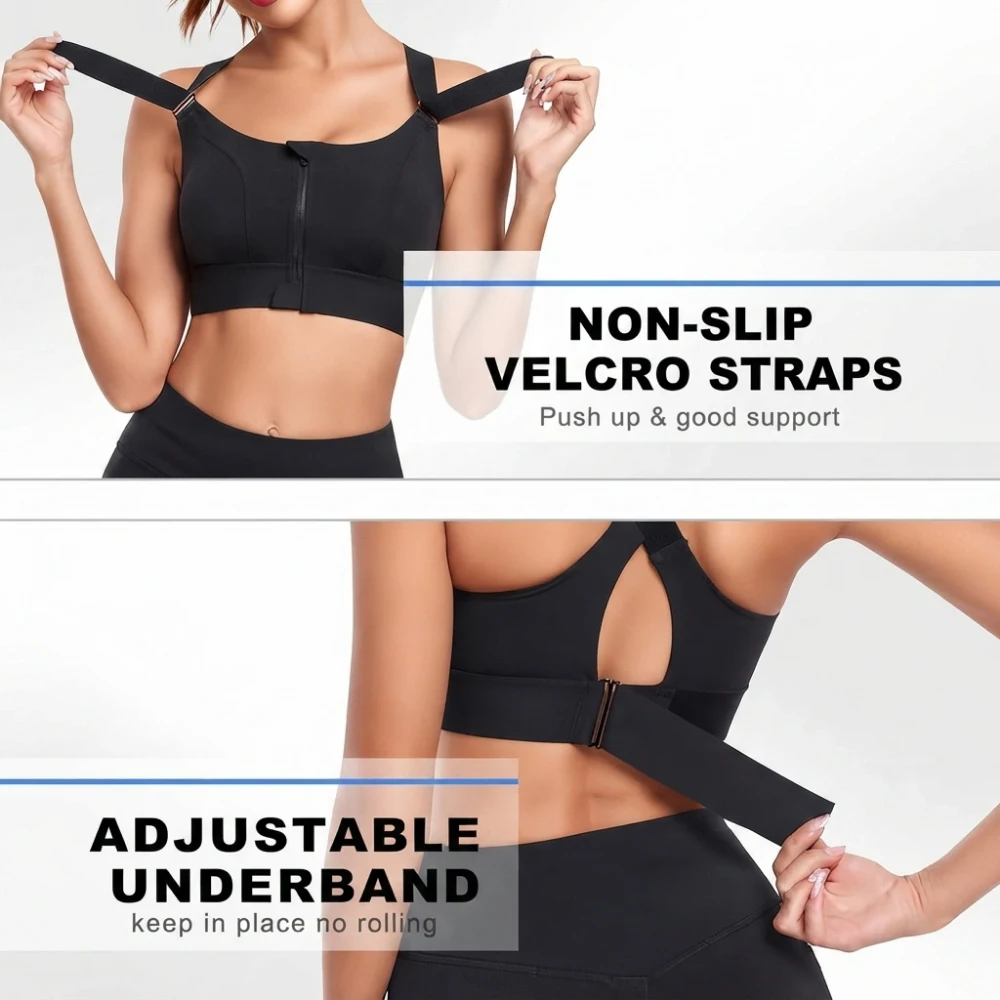 High Impact Sports Bra – Adjustable Straps & Supportive Fit