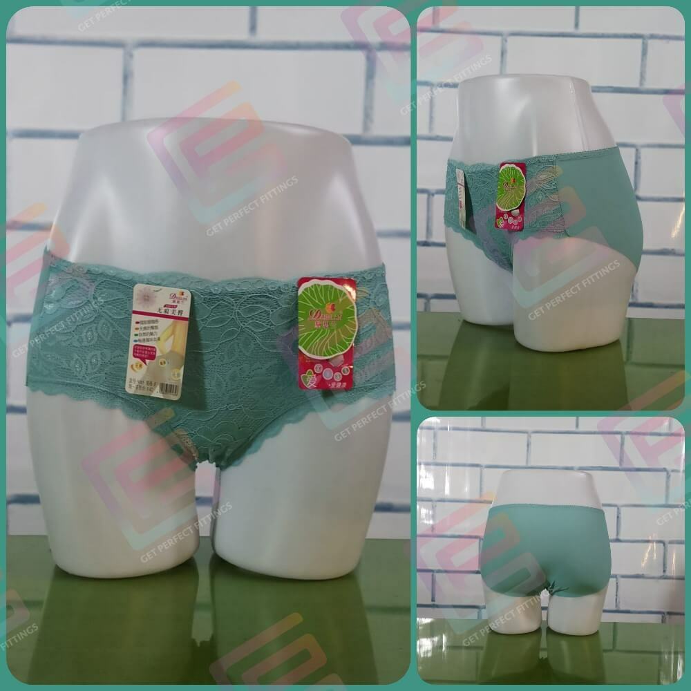 Women Fancy Ice Silk Jersey and Lace Panty free size