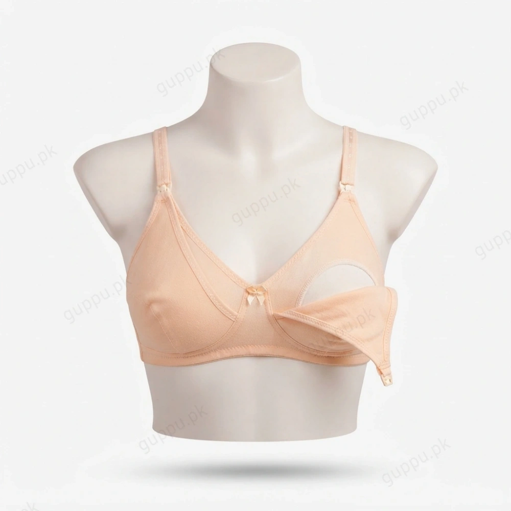 Front-Open Nursing Bra – Soft Cotton Blend, Non-Padded & Non-Wired