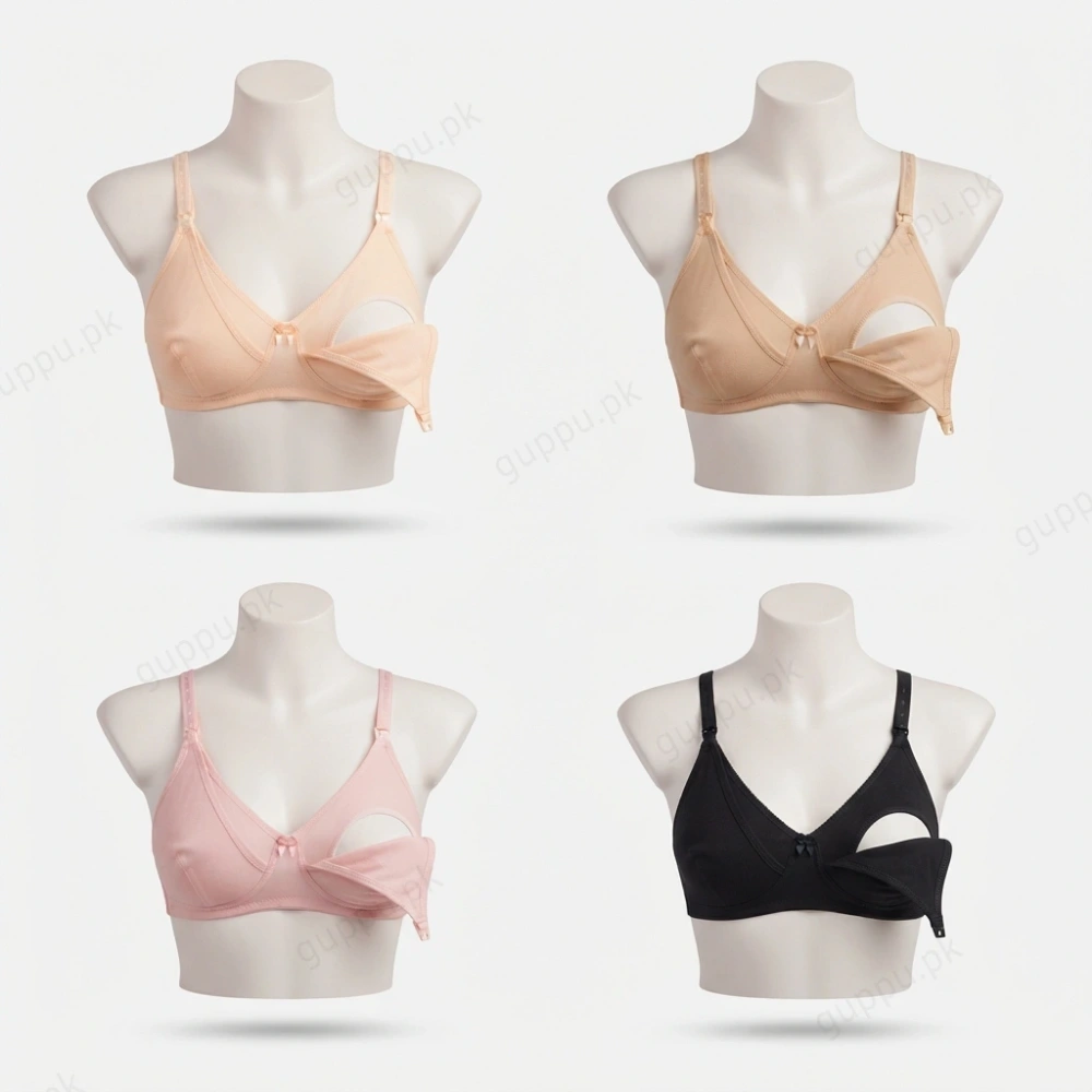 Front-Open Nursing Bra – Soft Cotton Blend, Non-Padded & Non-Wired