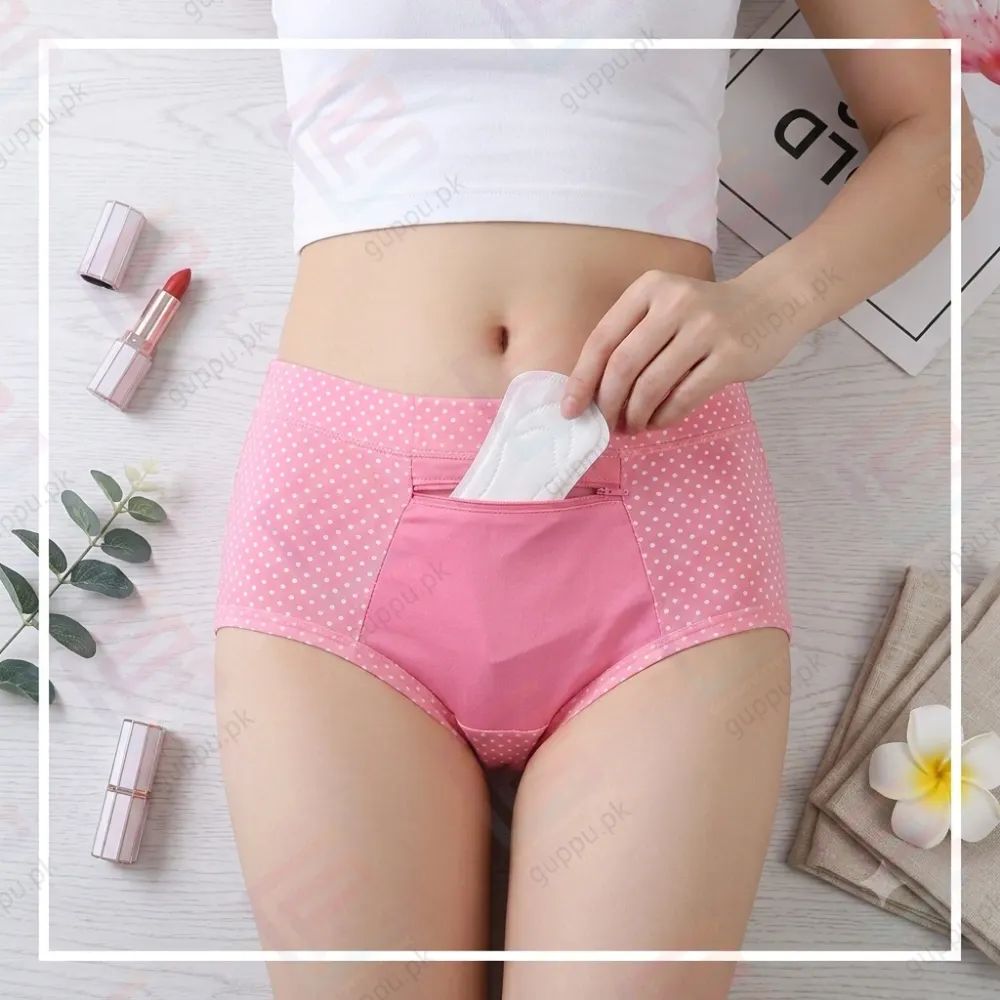 Plus Size Zipper Pocket Women Underwear High Waist Panties