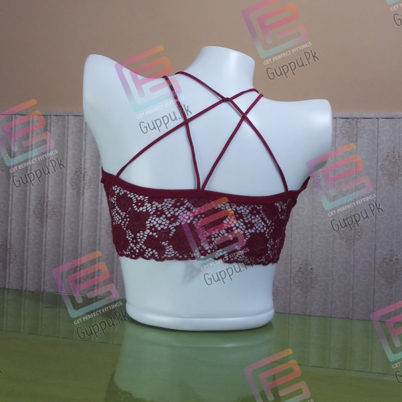 Lace Bralettes Padded Removable Pads Net Bralettes Women Lace Crop Top - Guppu.pk