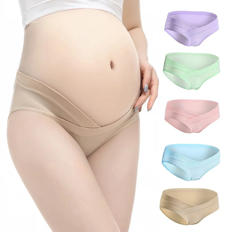 Model Wearing Skin V shape pregnancy panty maternity underwear