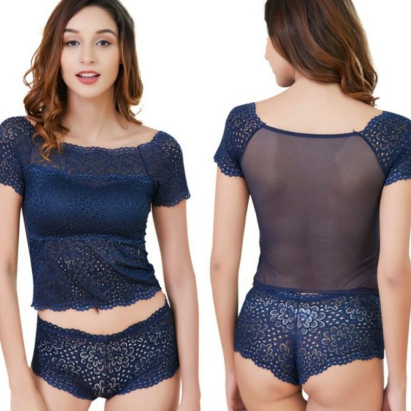 Lace Padded Top and Boxer Set Lounge Wear NightWear