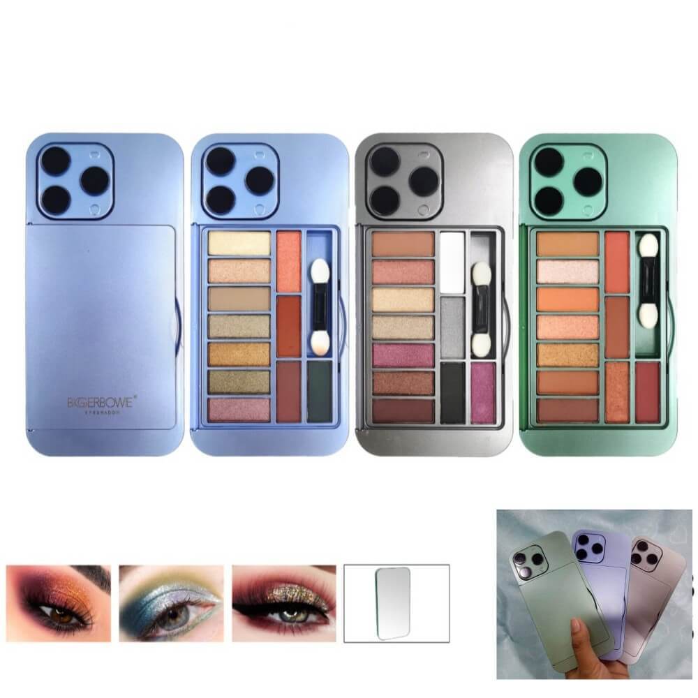 14 Pro Max Iphone Shaped Eyeshadow Palette with Mirror Back