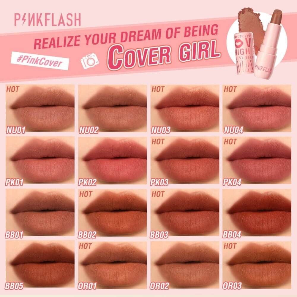 Pinkflash Silky Velvet Lipstick Shades-guppu.pk