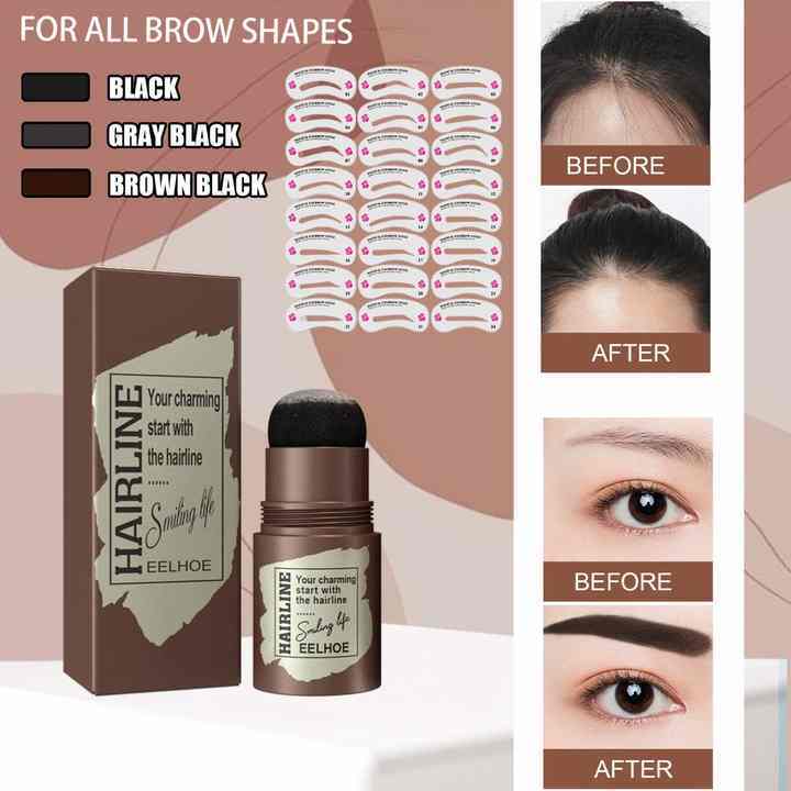 Hairline Hair & Eyebrow Stamp Stick with Eyebrow Stencil Cards