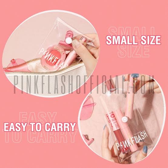 Pink Flash Mini Transparent Lipstick Bag -guppu.pk