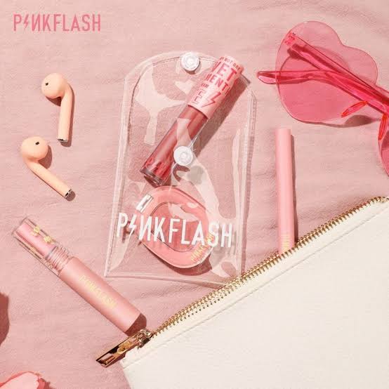 Pink Flash Mini PVC Transparent Lipstick Bag -guppu.pk