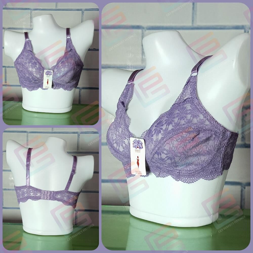 Galaxy Soft Net Bra Without Wire Full D Cup Purple Article 22003