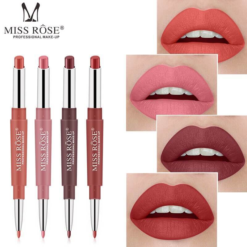 Miss Rose 2 in 1 Lipstick and Lip Liner Set of 6