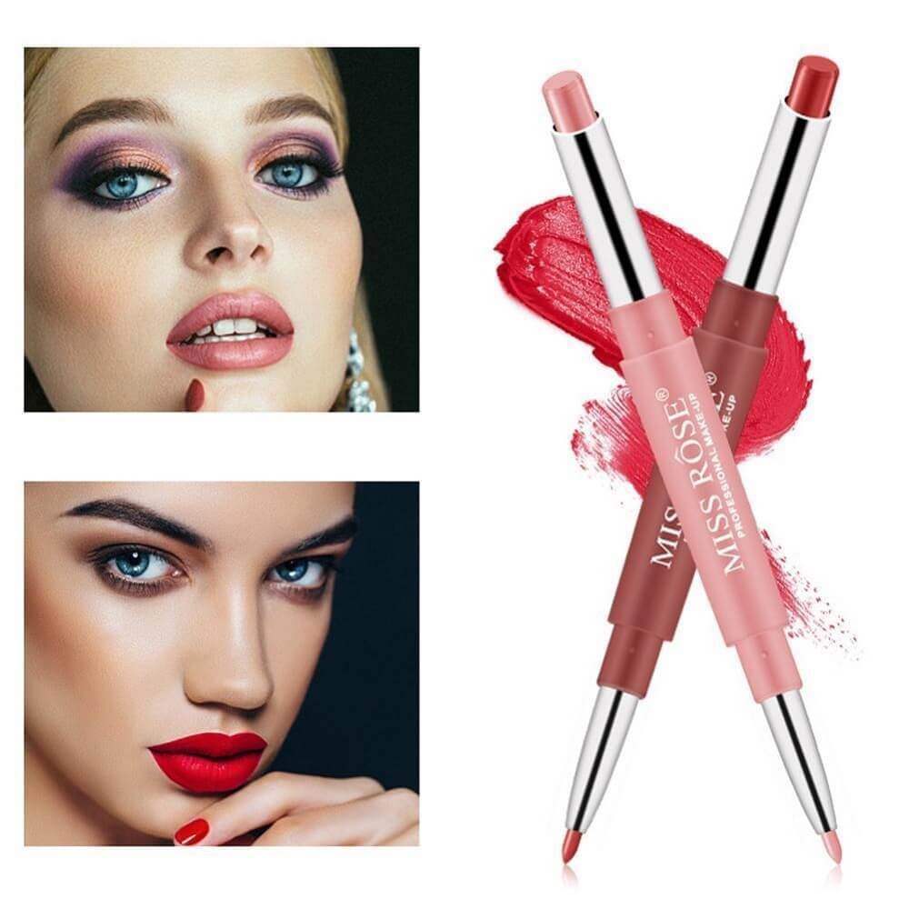 Models Applied Missrose 2 in 1 Lipstick and Lip Liner