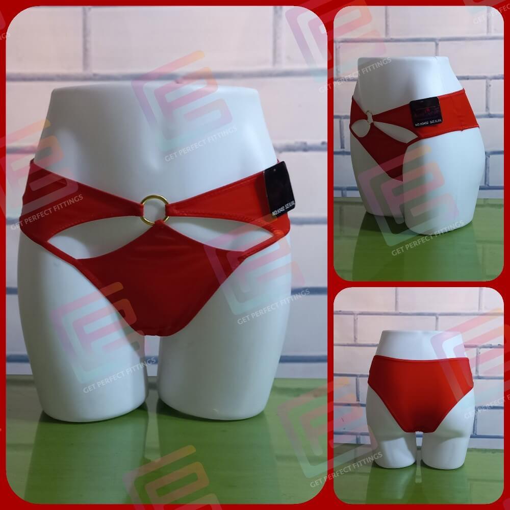 Sexy Jersey Panty Ring Front Design Underwear Red