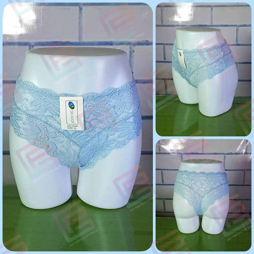 Stylish Lace Panty by Ok Noor Light Blue