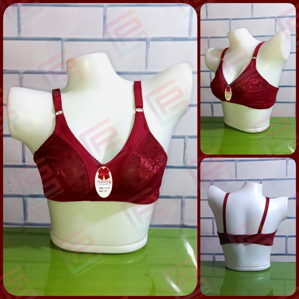Galaxy Plus Size Soft Cotton Blended Bra 133 Maroon