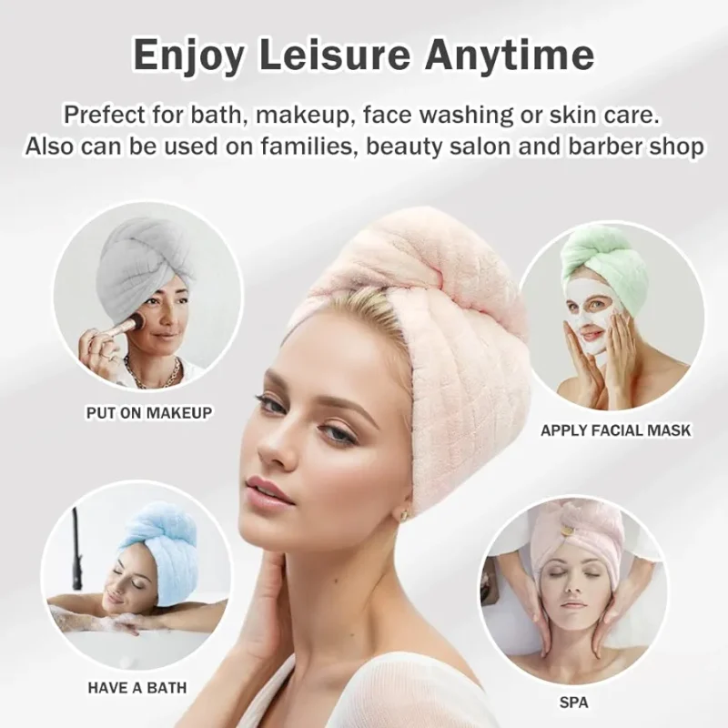 Hair Drying Towel Cap Uses
