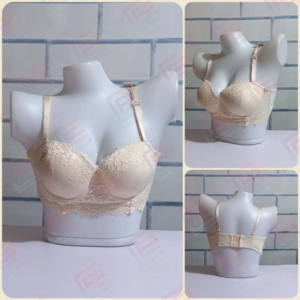 Single Padded Lace Bra Medicated Cups Underwire Brassiere