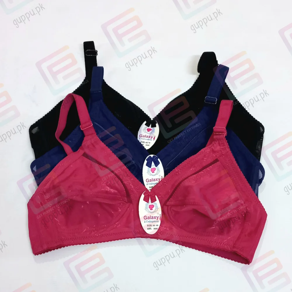 Galaxy Coverage Bra 368C – Jacquard Jersey Bra with Lace Embellishment and Minimizer Anti-Plunge Cotton Net Back