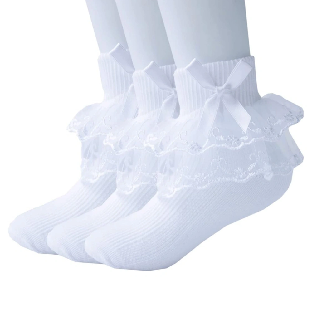 Baby Girls White Fancy Ruffle Socks – Delicate Frills for Little Feet