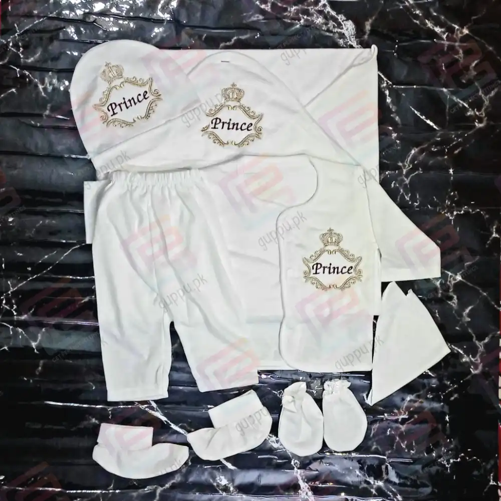 Baby Boy Prince Starter Set 7-Pcs White