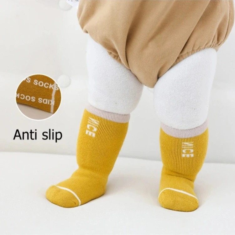 Pack of 3 Eco-Friendly Baby Winter Socks Anti Slip| Organic Cotton Blend - Image 3