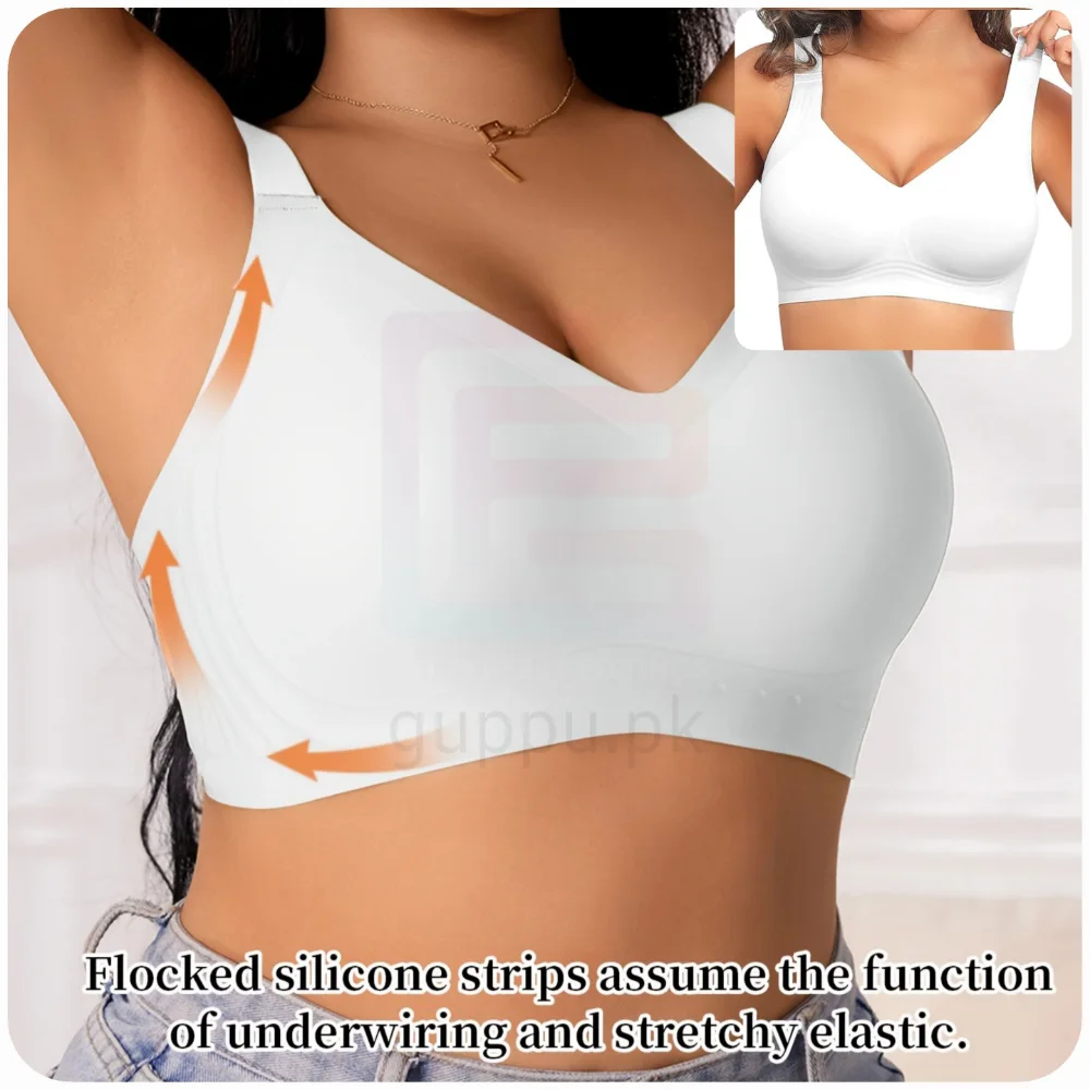 White Seamless Ice Silk Bra for Women – Non Padded Wireless Shaping Bra