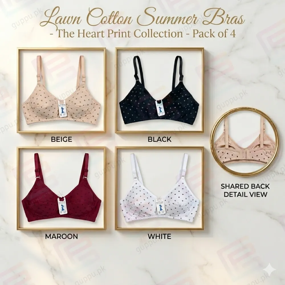Pack of 4 GFG Lawn Cotton Bras