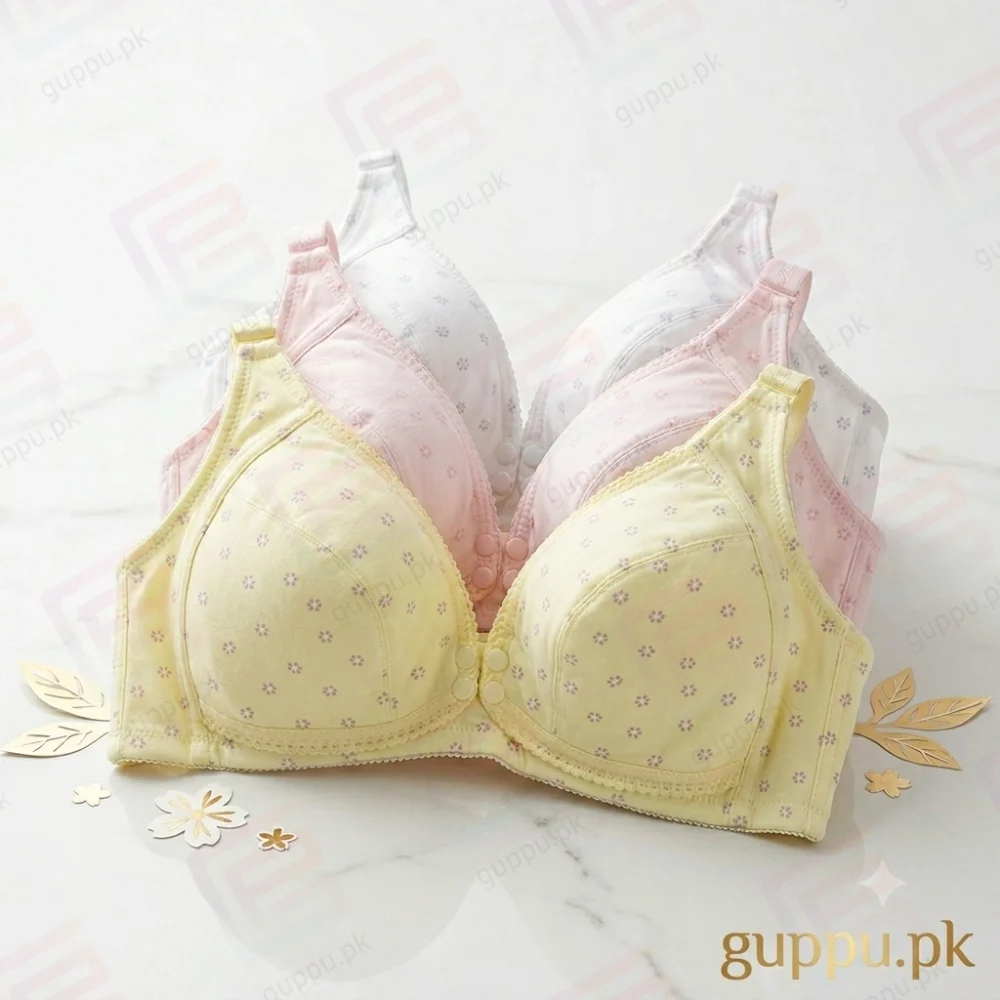Premium Leakproof Front Open Nursing Bra – Light Padded Antibacterial Cotton Feeding Bra for Women | Soft Maternity & Breastfeeding Bra with Back Closure