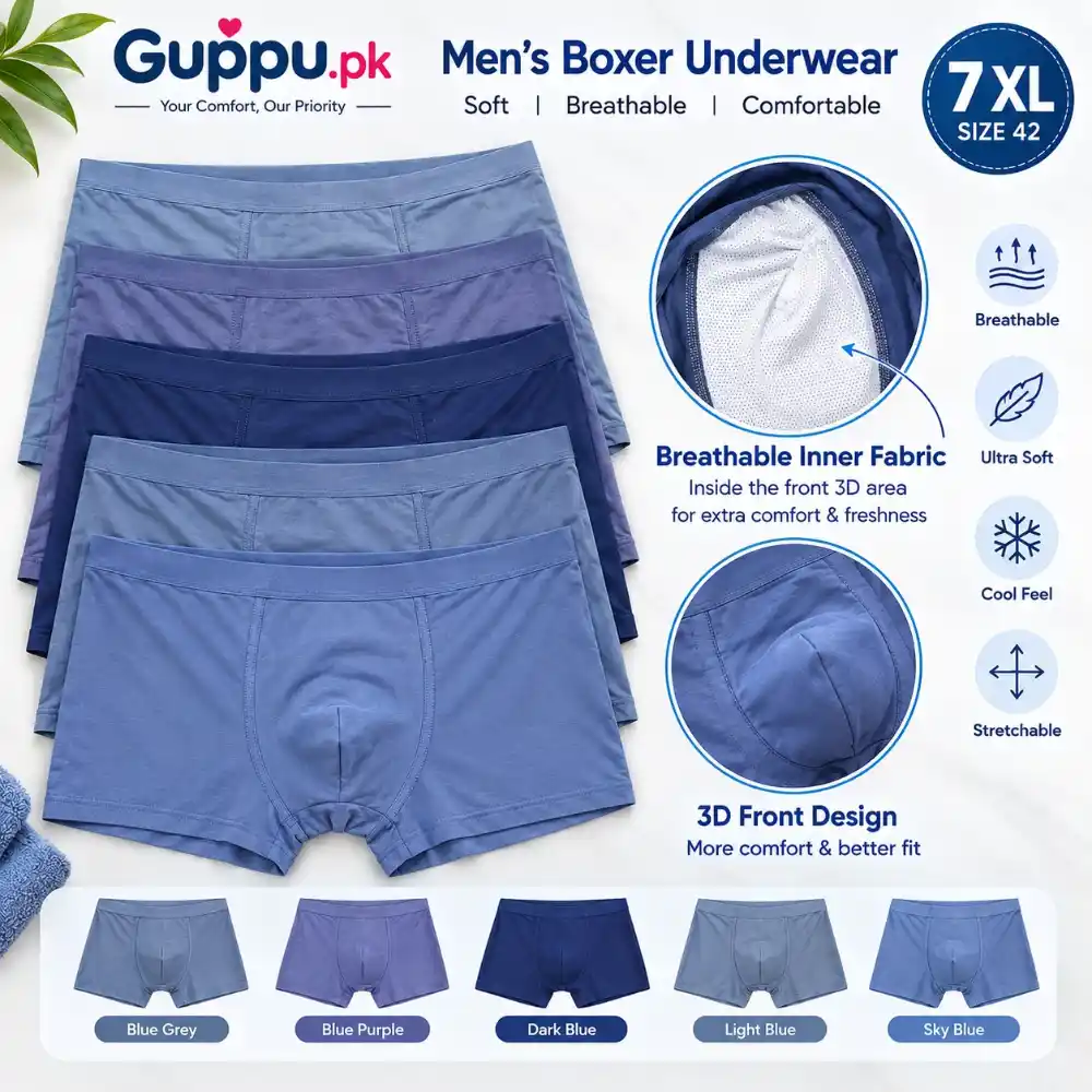 Men’s Ice Silk Boxer 7XL Size 42 – Premium Smooth & Comfortable Underwear