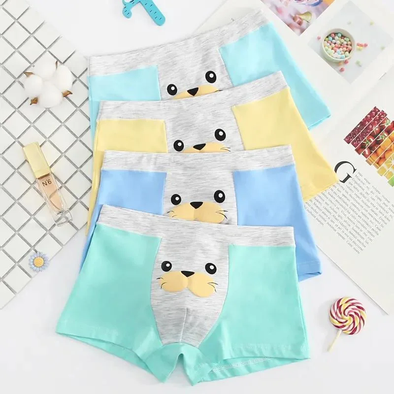 Boys Cotton Boxer Shorts – Soft Cartoon Print Underwear for Kids