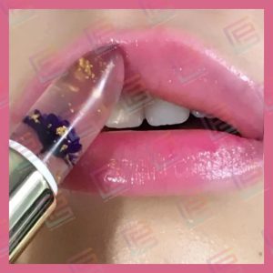 Model Applying Magic Colour Changing Flower Jelly Lipstick on Lips